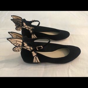 Sophia Webster Black Butterfly Flats